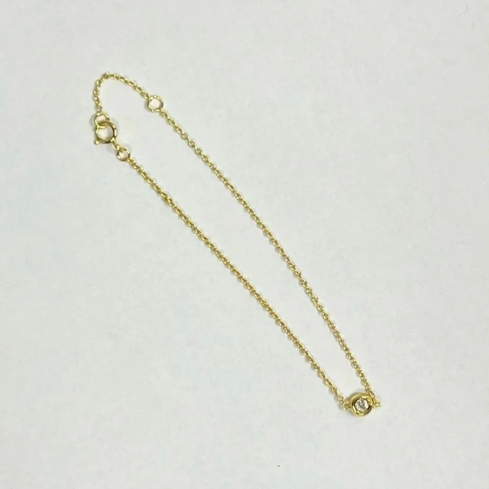 Marrin Costello Soleil Bracelet White Topaz 14kt Gold Plated Delicate 7" NEW - Picture 4 of 5